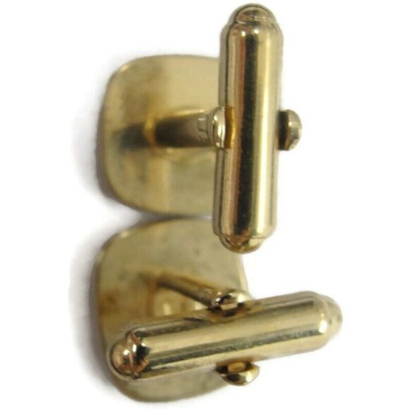 Sarah Coventry Intaglio Style Cufflinks Set Gold Tone Wedding Tux Vintage - Picture 11 of 11